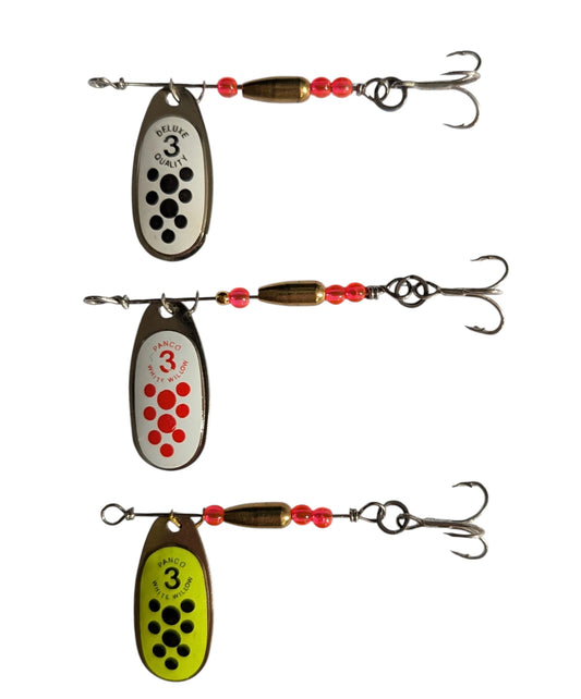 JBS3053SS-S One Set "SPECKLE TRIO" #3 Indiana Blade Spinners