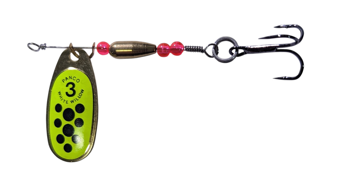 JBS3052SS-3 "CHARTREUSE SPECKLE" #3 Indiana Blade Spinner