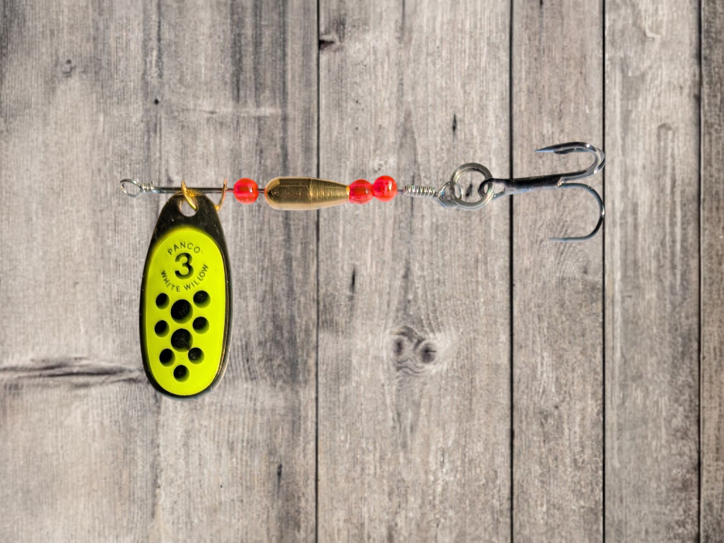 JBS3052SS-3 "CHARTREUSE SPECKLE" #3 Indiana Blade Spinner