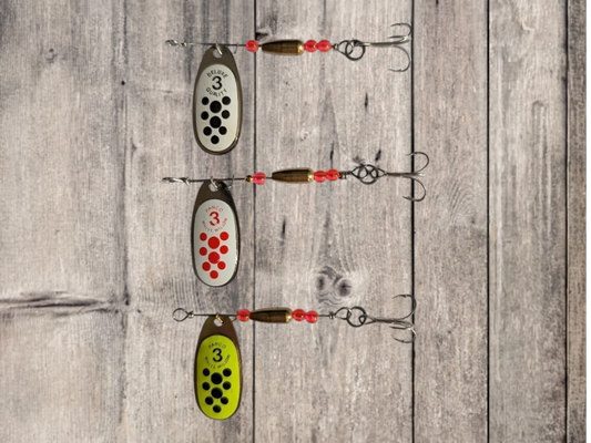 JBS3053SS-S One Set "SPECKLE TRIO" #3 Indiana Blade Spinners